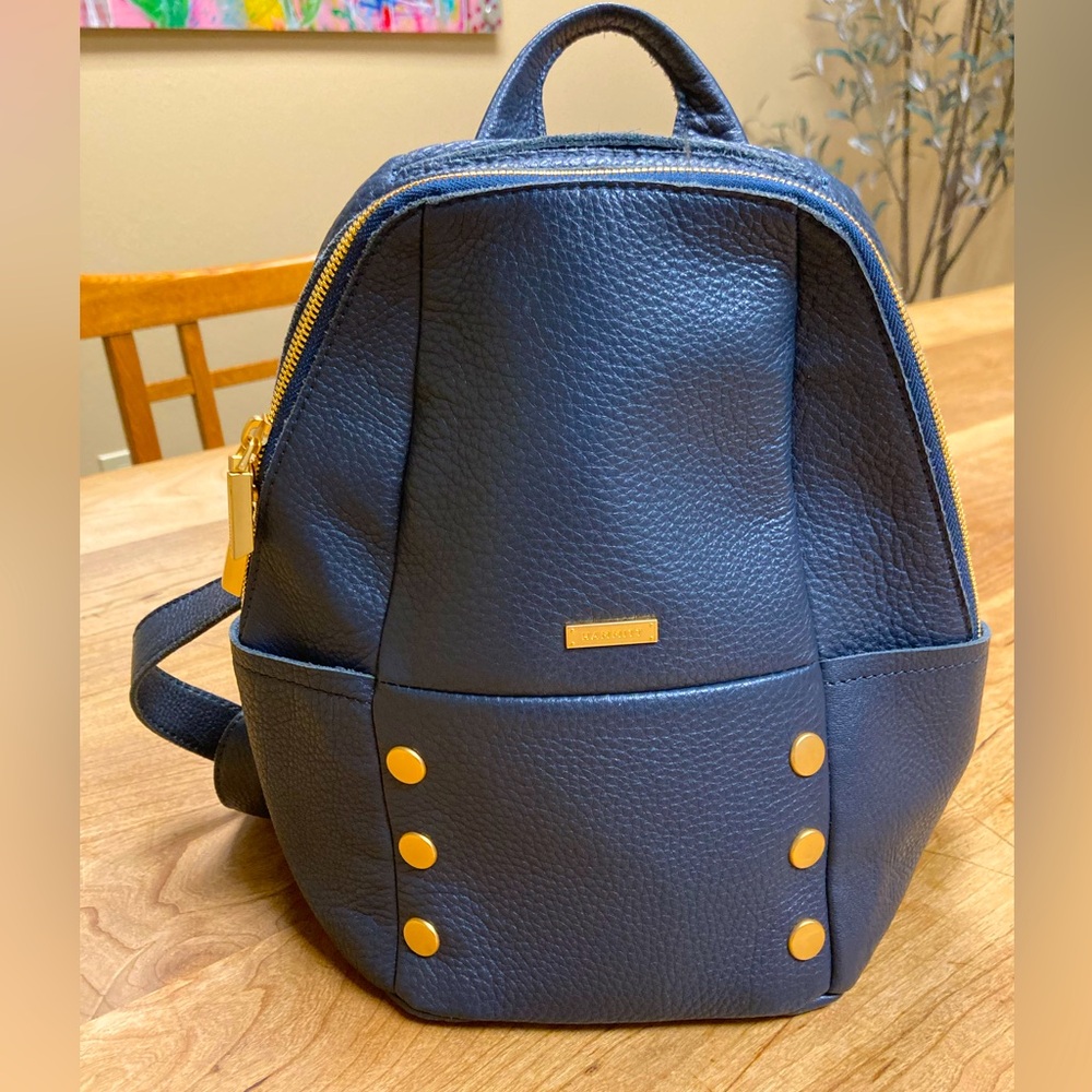 Hammitt Navy Blue Leatherr Backpack